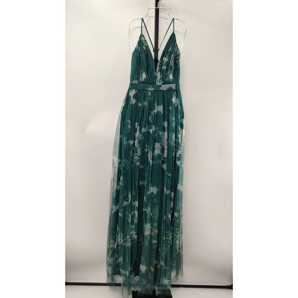 Lulu's Teal and White Maxi Dress